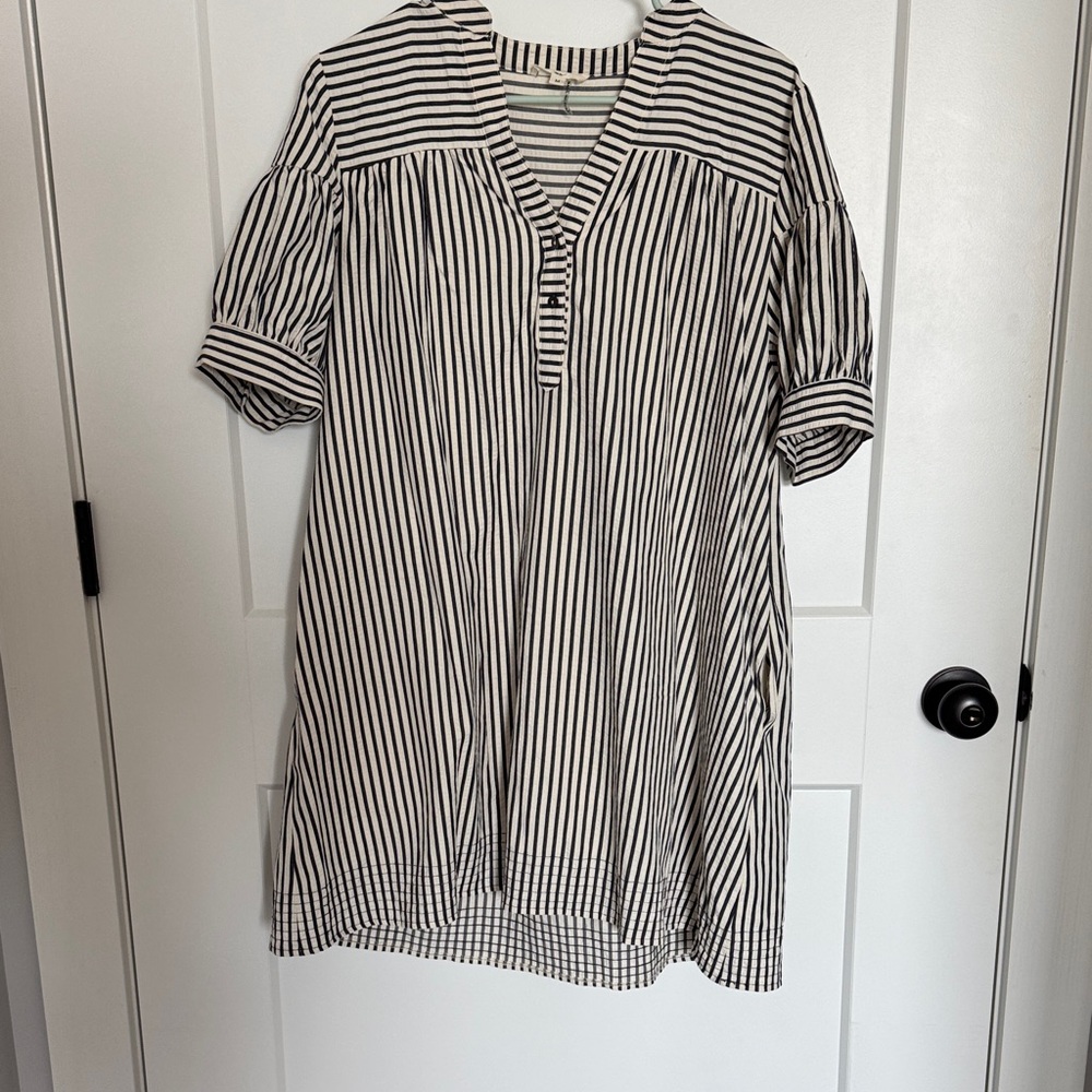 Entro Brown and White Striped Dress